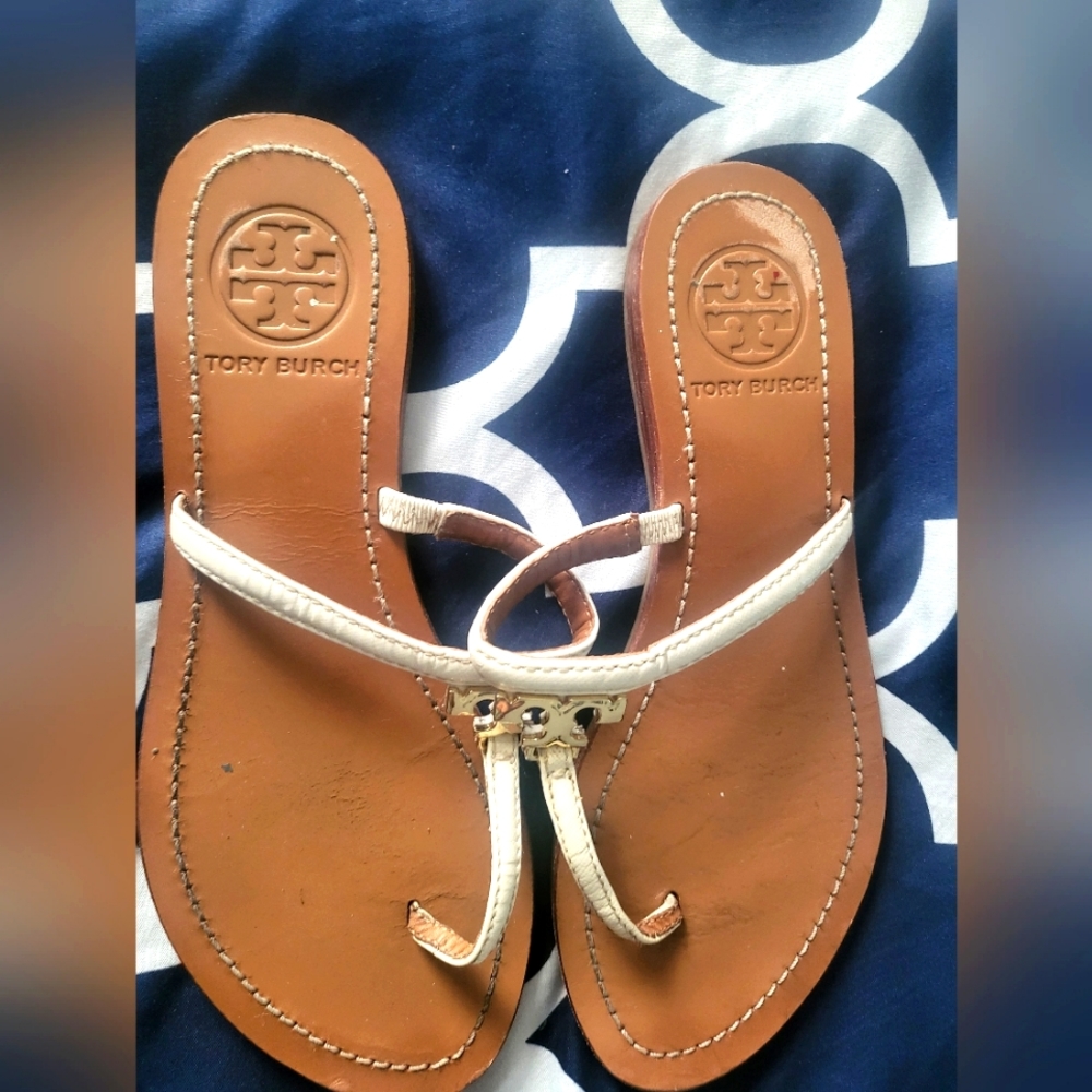 Tory Burch Women's Tan and Cream Sandals